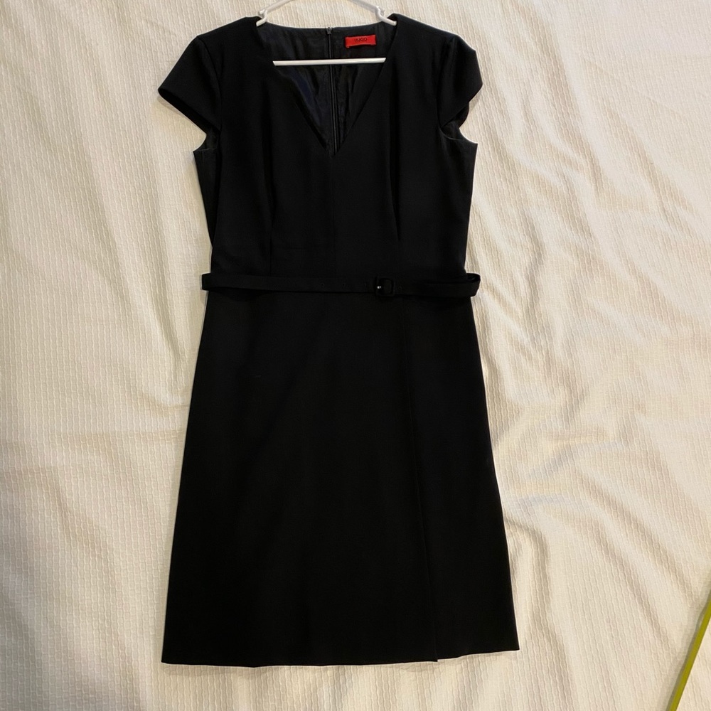 Hugo Boss wrap dress black